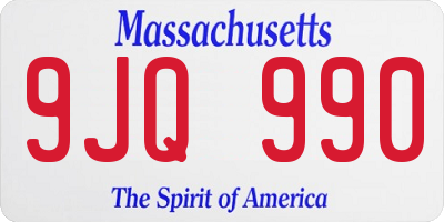 MA license plate 9JQ990