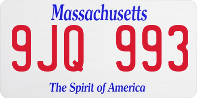 MA license plate 9JQ993