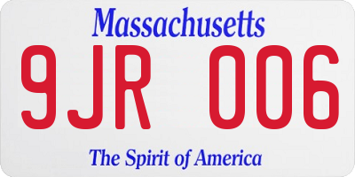 MA license plate 9JR006
