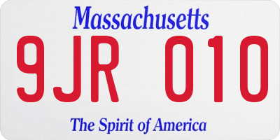 MA license plate 9JR010