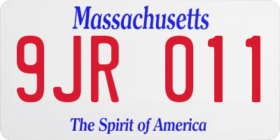 MA license plate 9JR011