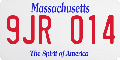 MA license plate 9JR014