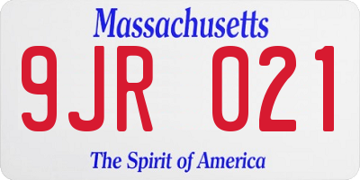 MA license plate 9JR021