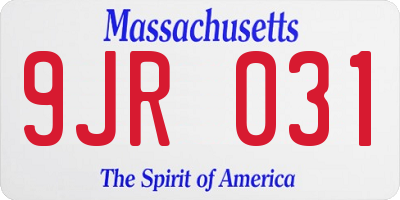 MA license plate 9JR031
