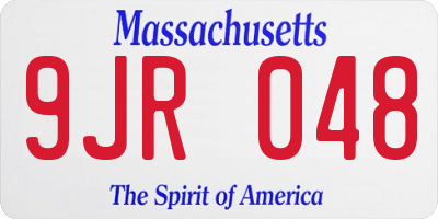 MA license plate 9JR048