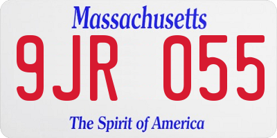 MA license plate 9JR055