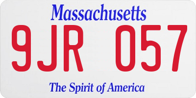 MA license plate 9JR057