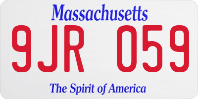 MA license plate 9JR059