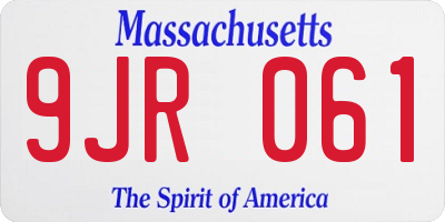 MA license plate 9JR061