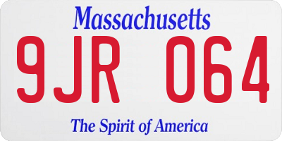 MA license plate 9JR064