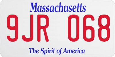 MA license plate 9JR068