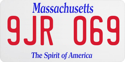 MA license plate 9JR069