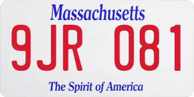 MA license plate 9JR081