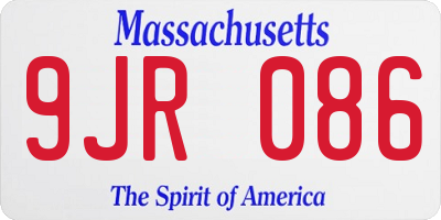 MA license plate 9JR086