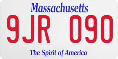 MA license plate 9JR090