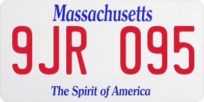 MA license plate 9JR095