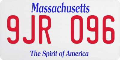MA license plate 9JR096