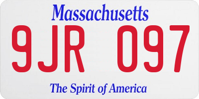 MA license plate 9JR097