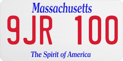 MA license plate 9JR100