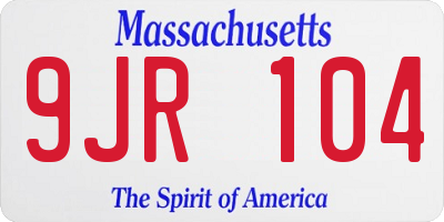 MA license plate 9JR104