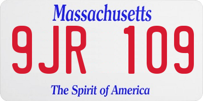 MA license plate 9JR109