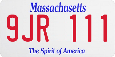 MA license plate 9JR111