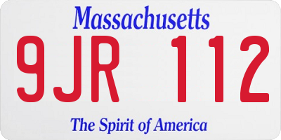 MA license plate 9JR112
