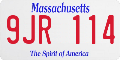 MA license plate 9JR114