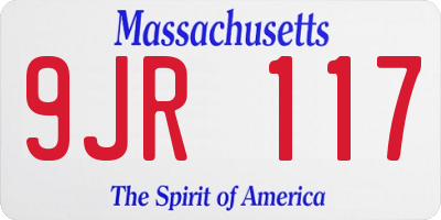 MA license plate 9JR117