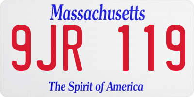 MA license plate 9JR119