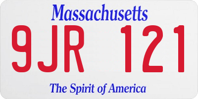 MA license plate 9JR121