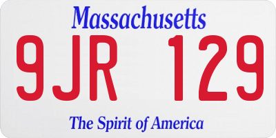 MA license plate 9JR129