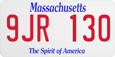 MA license plate 9JR130