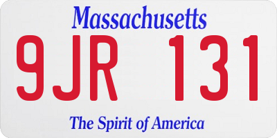 MA license plate 9JR131
