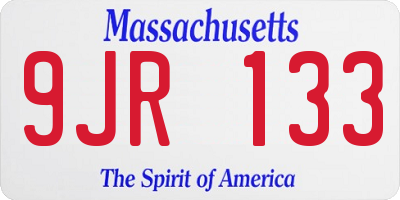 MA license plate 9JR133