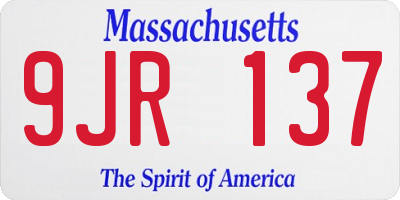 MA license plate 9JR137