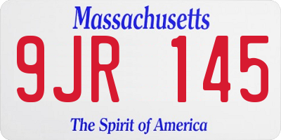 MA license plate 9JR145