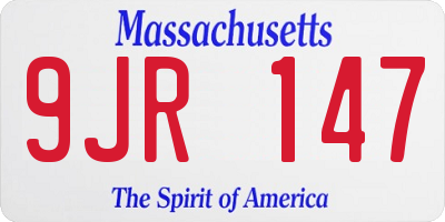 MA license plate 9JR147