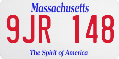 MA license plate 9JR148