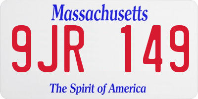 MA license plate 9JR149