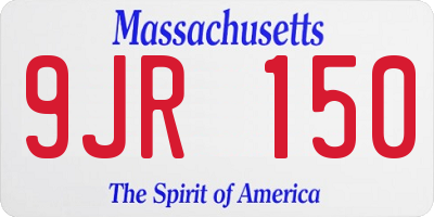MA license plate 9JR150