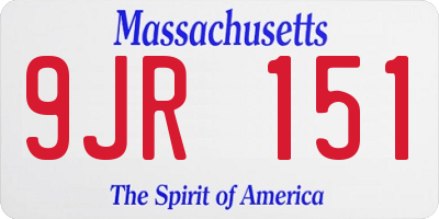 MA license plate 9JR151