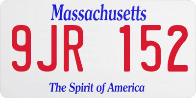 MA license plate 9JR152