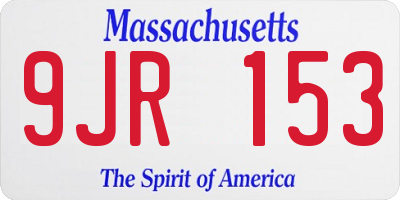 MA license plate 9JR153