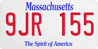 MA license plate 9JR155