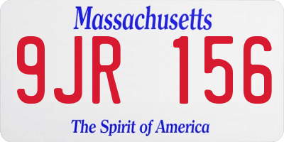 MA license plate 9JR156