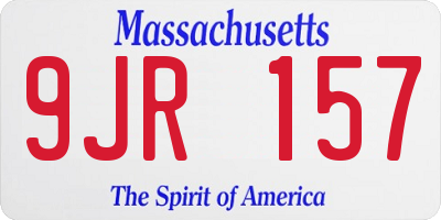 MA license plate 9JR157
