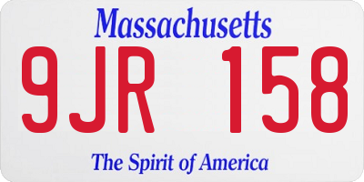 MA license plate 9JR158