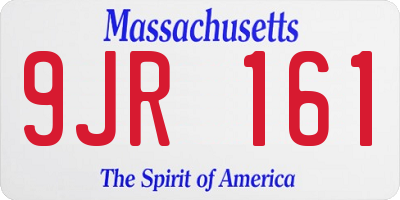 MA license plate 9JR161
