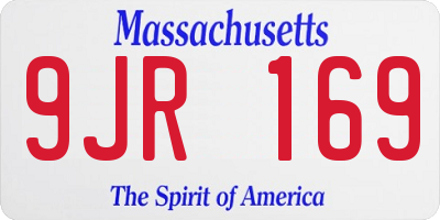MA license plate 9JR169